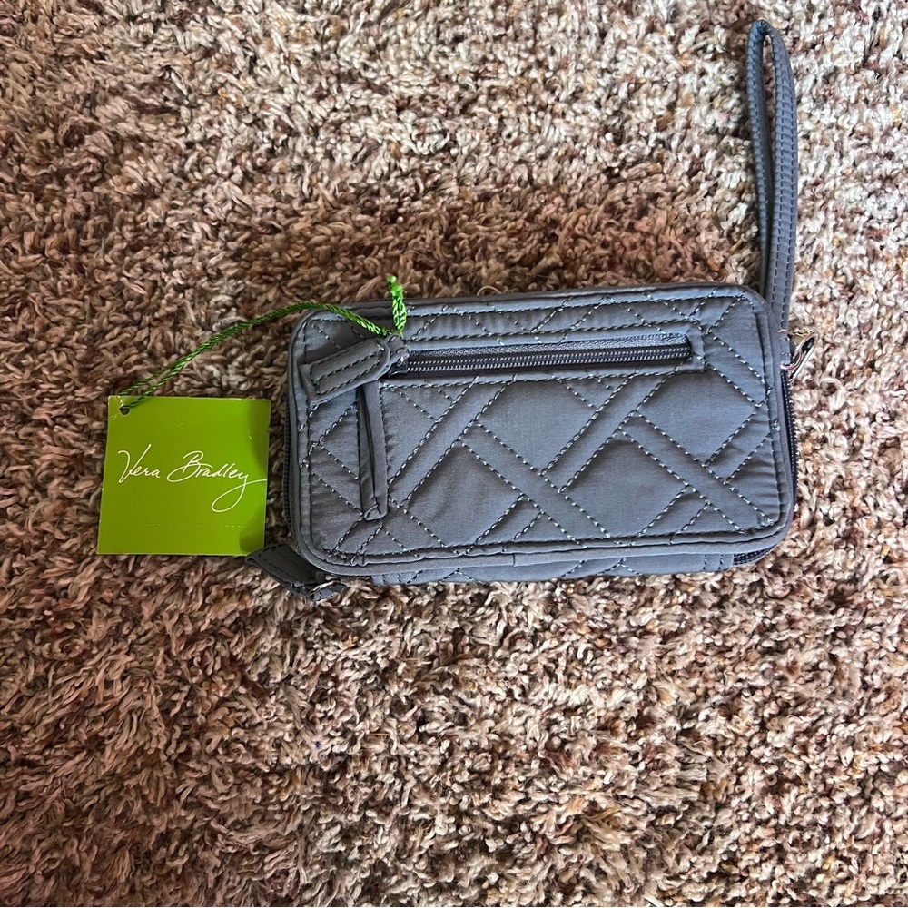 NWT! Vera Bradley Charcoal Quilted Wristlet Wallet - Picture 3 of 6